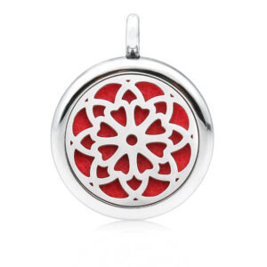 Colar Aço inox Prateado-Mandala+5 feltros