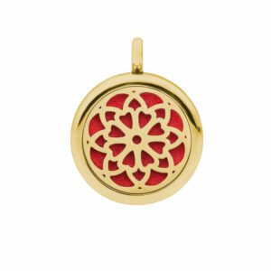 Colar Aço inox Dourado-Mandala+5 feltros