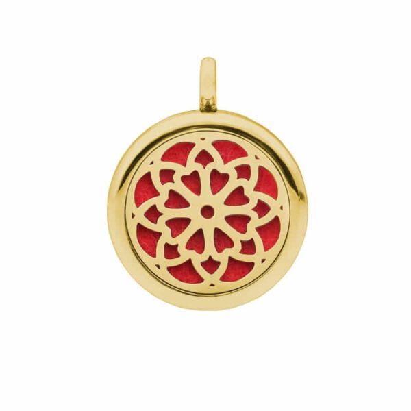 Colar Aço inox Dourado-Mandala+5 feltros